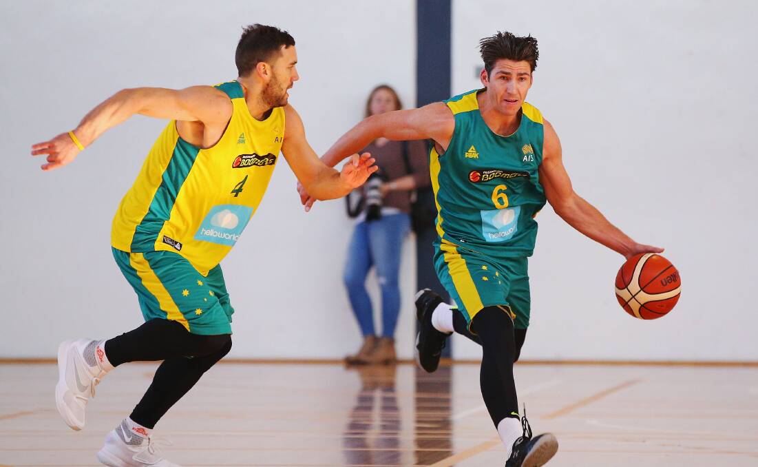 Damian Martin during a 'Green and Gold' scrimmage game ahead of team selection for the 2016 Rio Olympics on July 9, 2016 in Melbourne. Photo Michael Dodge