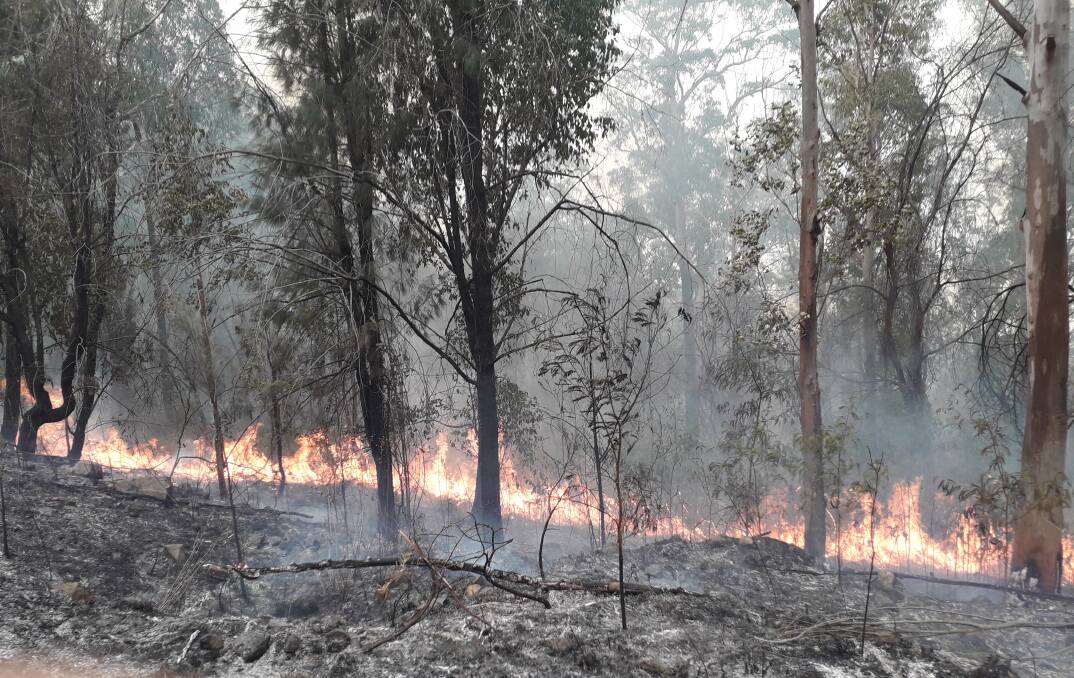 Fire burning near Bretti in November. Photo supplied
