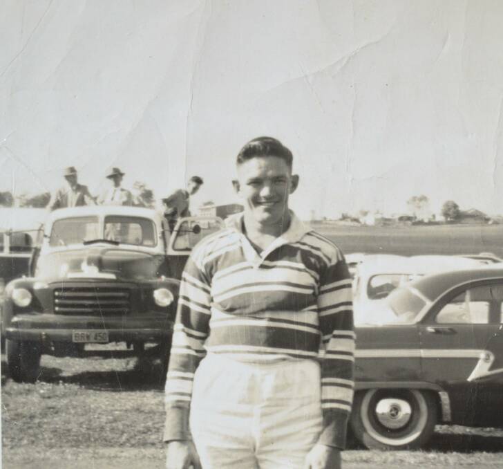 John Relf in 1960 before a rugby league match.