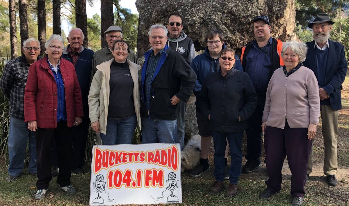 Bucketts Radio volunteers and supporters during the station's 10 year anniversary celebration at Billabong Park. Photo supplied