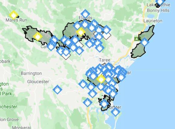 NSW RFS Fires Near Me app from 9am Wednesday morning. 