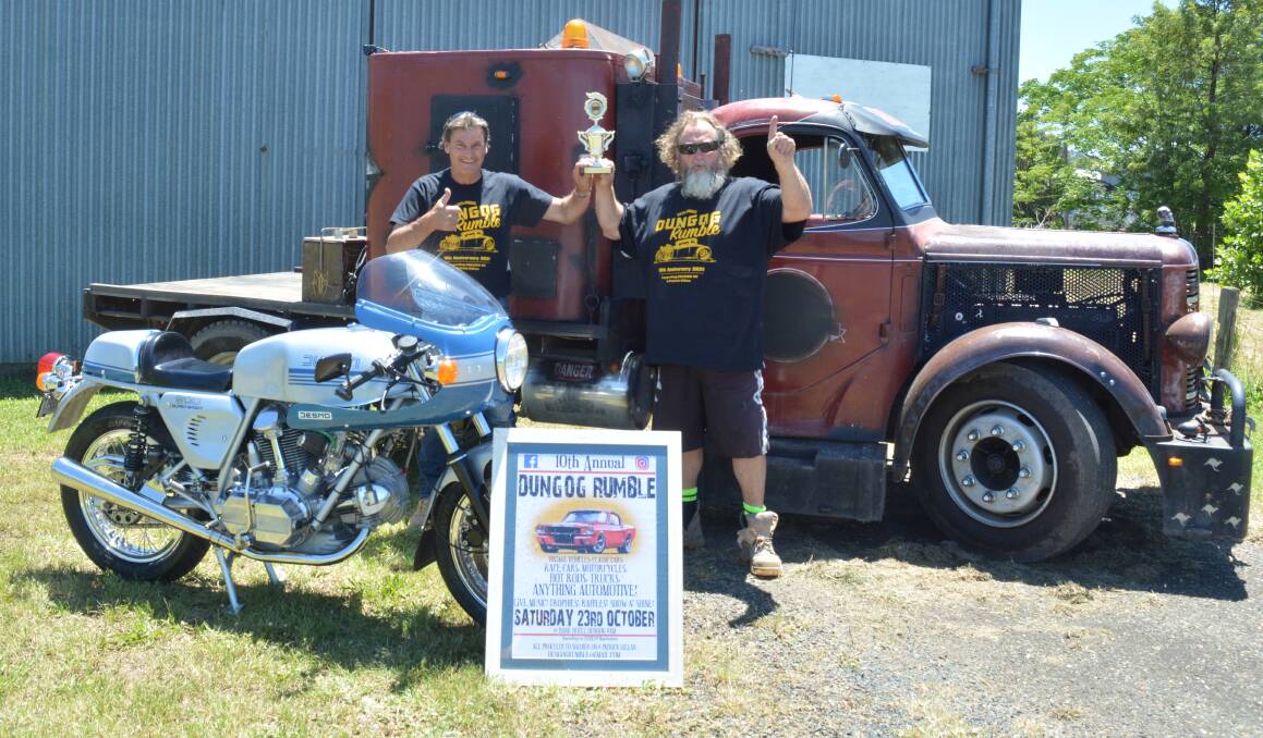 Dave Kirk and Shane Salis are proud of their results at the 2021 Dungog Rumble. Photo Anne Keen