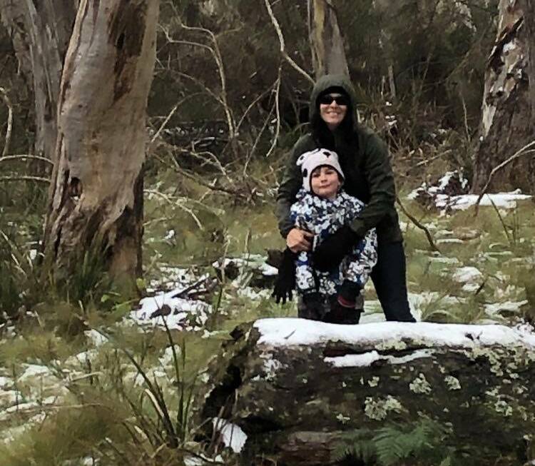 Coralie and Leo De Angelis visited the snow on Sunday at Barrington Tops. Photo supplied