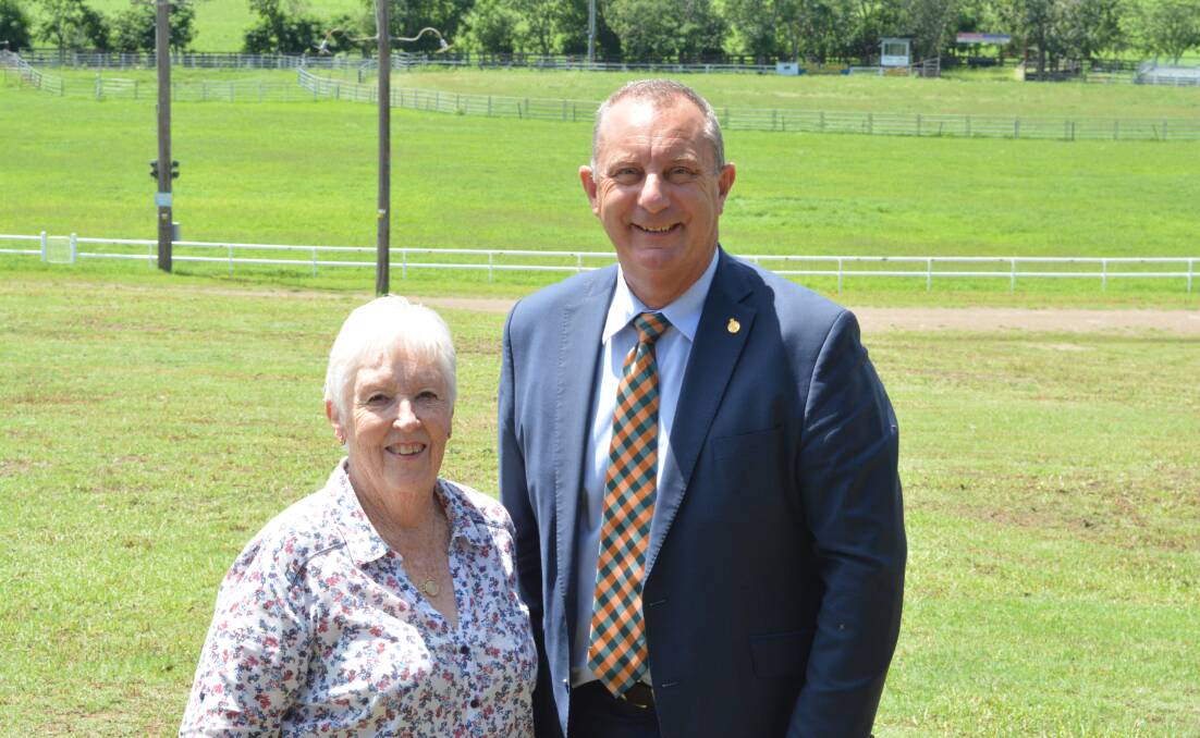 Gloucester AH& P Association secretary Lorraine Forbes with Michael Johnsen at the Gloucester Showground earlier in the year. Photo Anne Keen 
