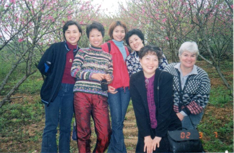 One of Kerry's favourite photos from International Women's Day in Xingcheng on March 7, 2002 when all the women in the office were given the day off for a picnic. 