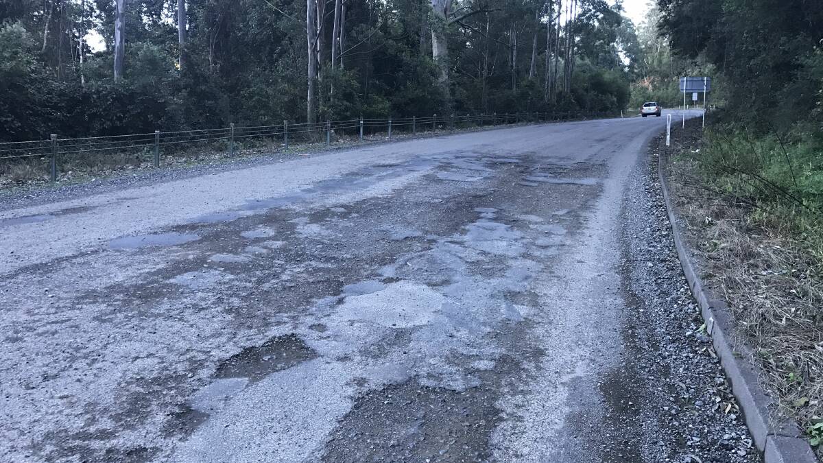 Current condition of the Thunderbolts Way. Photo courtesy of MidCoast Council