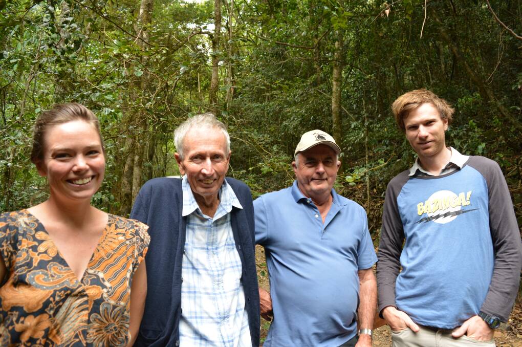 Hannah Taylor (Don's daughter), Don Taylor, Doug Taylor and Nathan Taylor (Don's son) during their visit to Copeland Tops. Photo Anne Keen