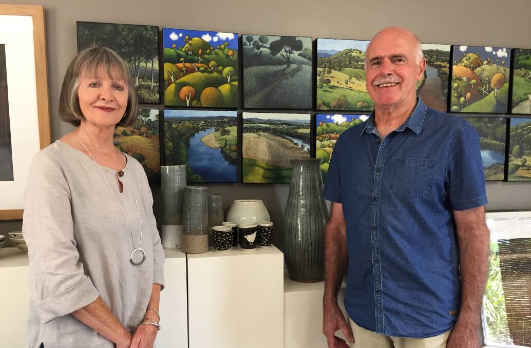 Yvette and Peter Hugill were surpirzed by how many tourists came through the Gloucester Gallery during their exhibit in 2015. Photo Julie Driscoll