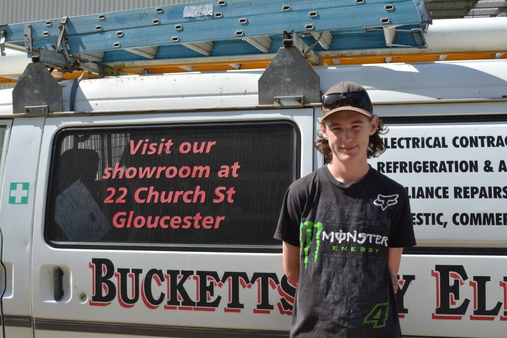 Riley Doutty travels between jobs at Bucketts Way Electrical. Photo Anneka Hooke
