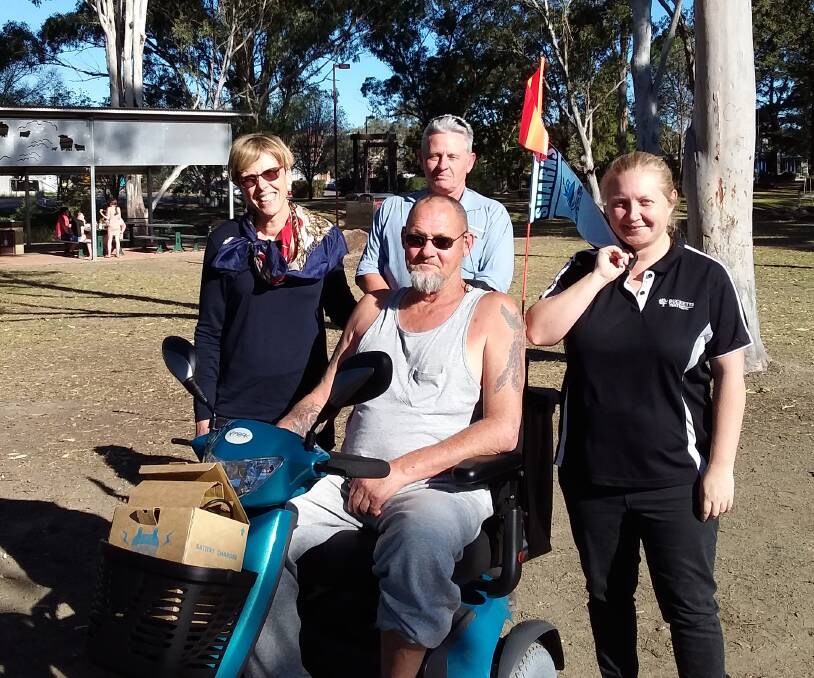 Occupational Therapist, Fiona Lyon, Pegasus Health Group's Pierce Collits and BWNG's, Felicity Whittaker with Gary Bartlett. Photo supplied