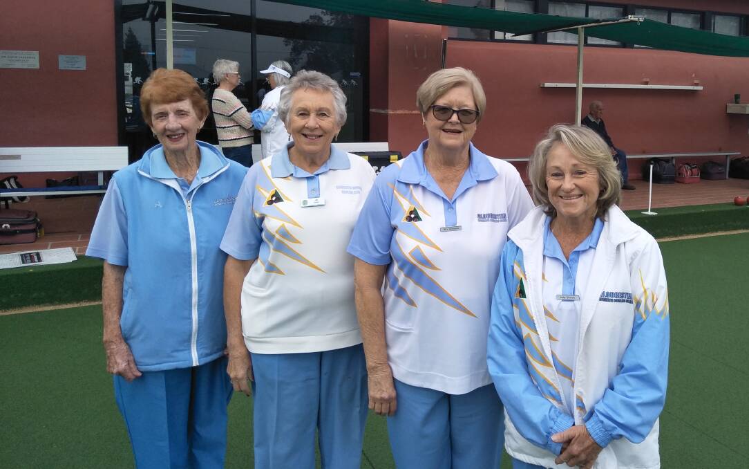 Gloucester Bowling Club Ladies fours Champions: Joan Ridgeway, Jill Everett, Bev Germon and Judy Sheely. Photo supplied
