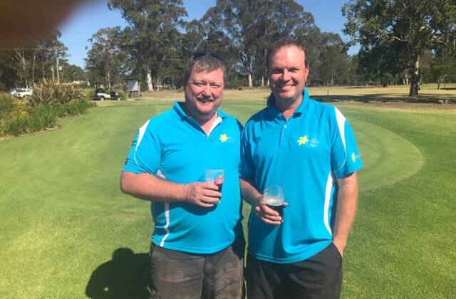 Brendan Murray and Paul Blanch completed their 72 hole golf challenge in a little under 9 hours raising funds for cancer. Photo supplied