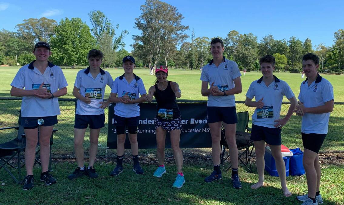A bus load of students from Armidale came to Gloucester for the Bucketts November Run Day event held by Karin (Kaz) Tappouras. Photo supplied