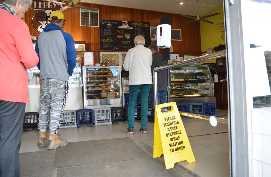 People are respecting the COVID distancing rules at Hebby's Bakery in Gloucester.