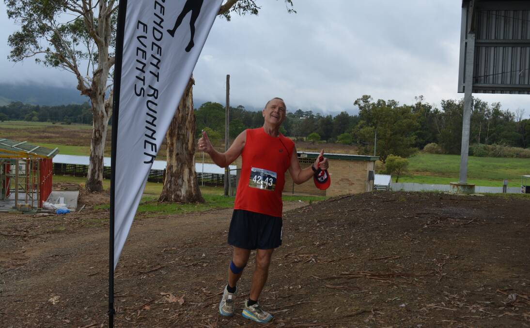Rick Patzold completed his 311th marathon during the Oz Bucketts Challenge in Gloucester. Photo Anne Keen 