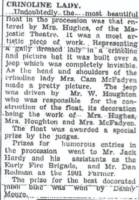 Gloucester Advocate article about the float in the April 19, 1951 edition