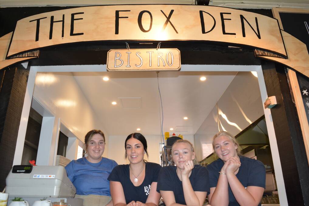 The Fox Den employees Clair Deen, Melanie Thompson, Bailee Dillon and Tiana Durbidge. Photo Anne Keen