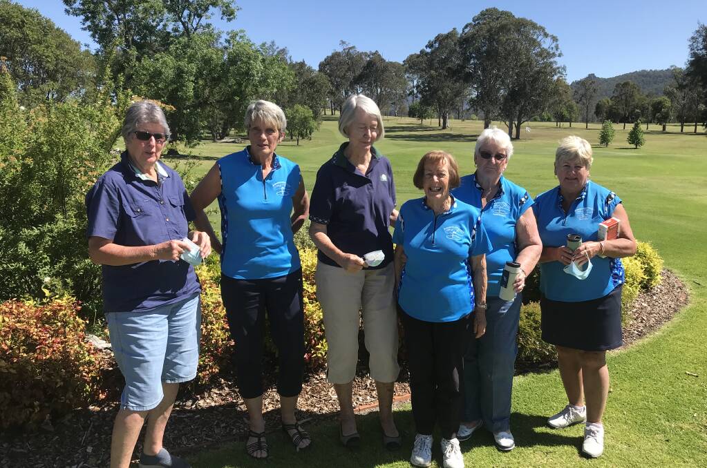 Winners Myrelle Fraser and Ev Blanch, runners up Jill Carson and Val Smith, and 18 Holes winners Margaret Dunn and Rhonda Nightingale. Photo supplied