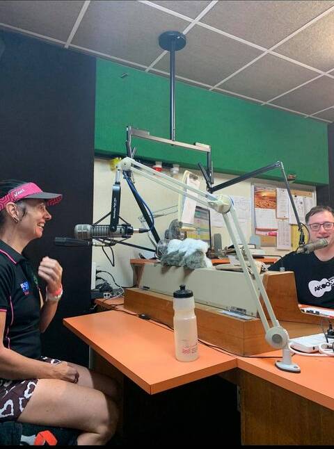 Kaz Thorburn chatting with radio 2RE's Anthony Zanos about her events and the Gloucester area and her life of running during COVID.