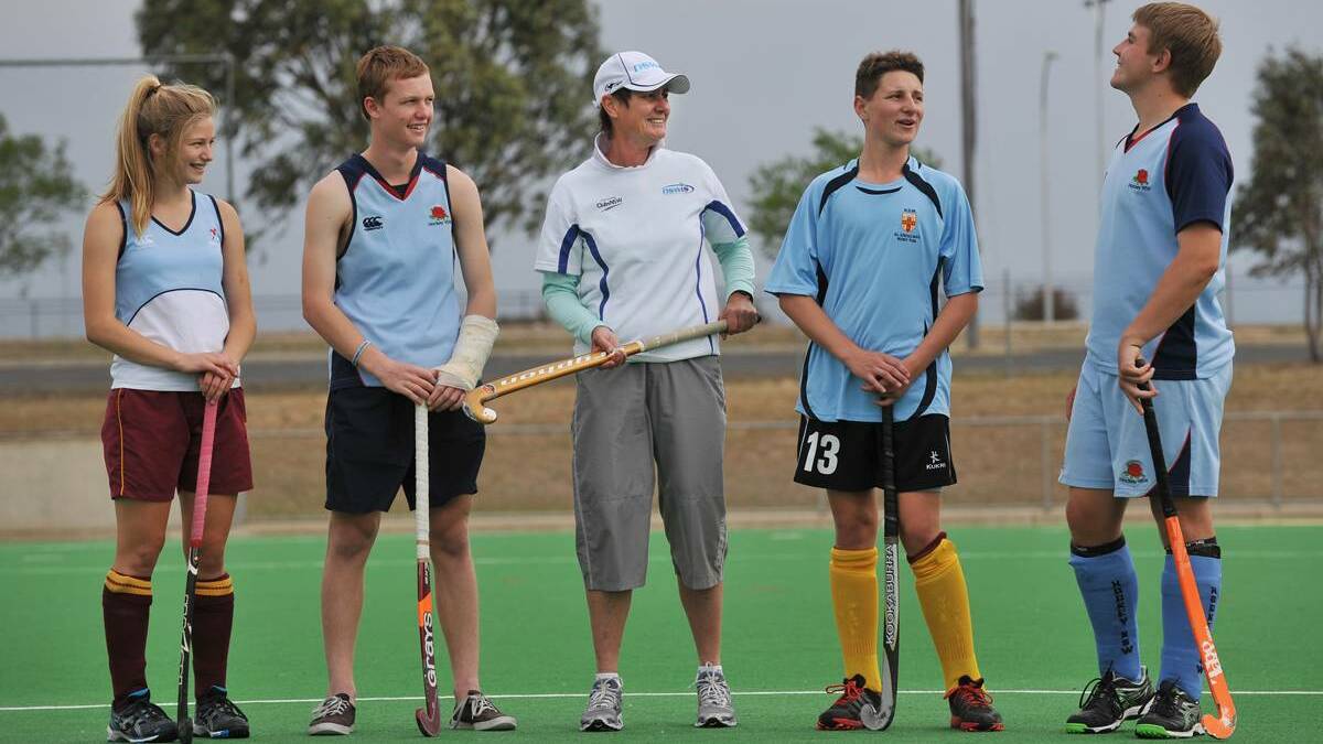 State U15 indoor representatives from 2012 participated in a session run by NSWIS coach Judy Laing (centre). Photo: Barry Smith 261212BSH05