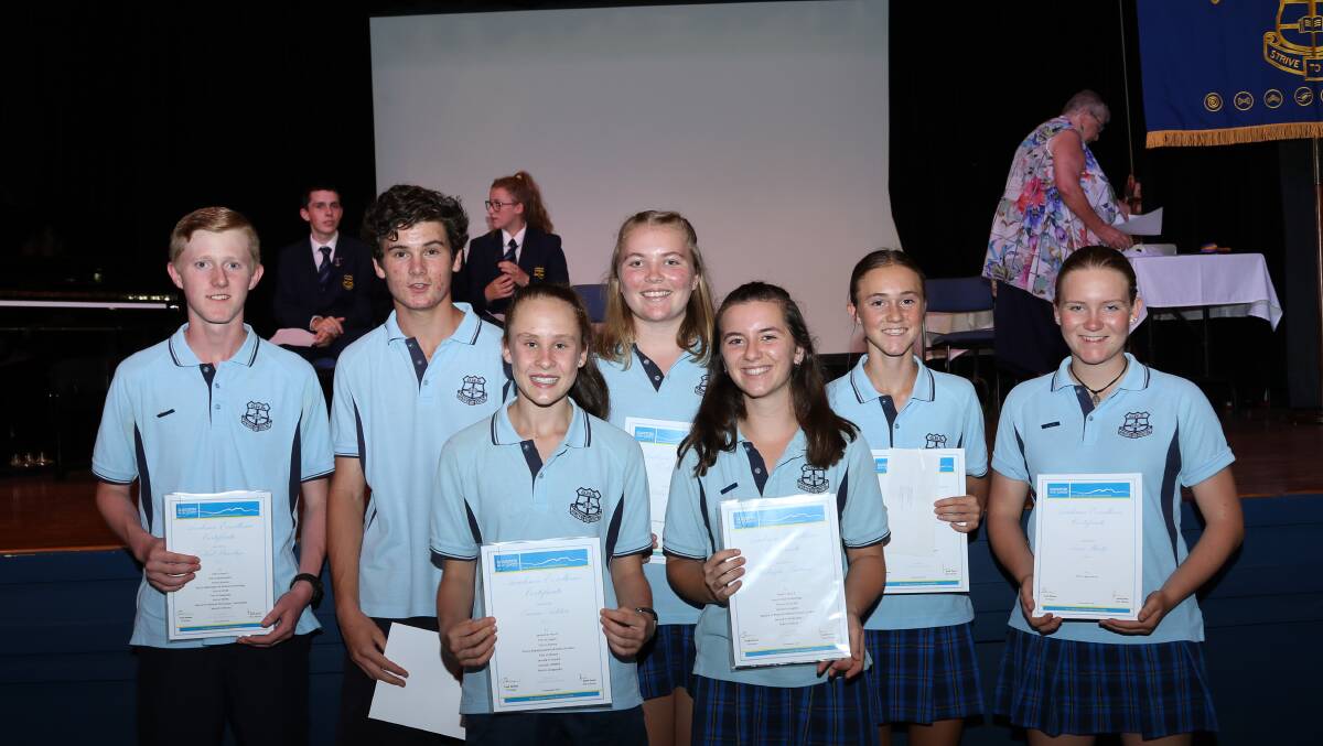 Year nine students with their academic awards. Photo: Sharon Benson Photography