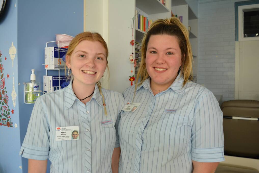 "We love it," Abbie Windred and Holly Haynes said about their school based traineeship at the Gloucester Soldiers Memorial Hospital