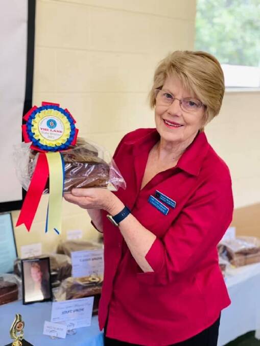Denise Hawdon with her first place chocolate cake at the CWA State Conference. Photo supplied