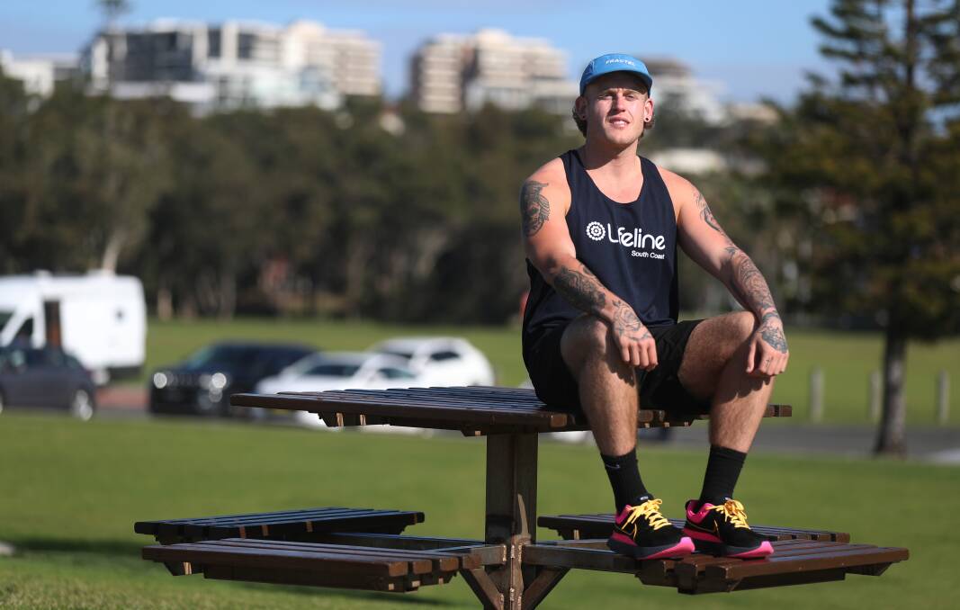 Stepping forward: Having overcome mental illness, Coby Watts will raise money for Lifeline during Sunday's Wollongong Half Marathon. Picture: Robert Peet