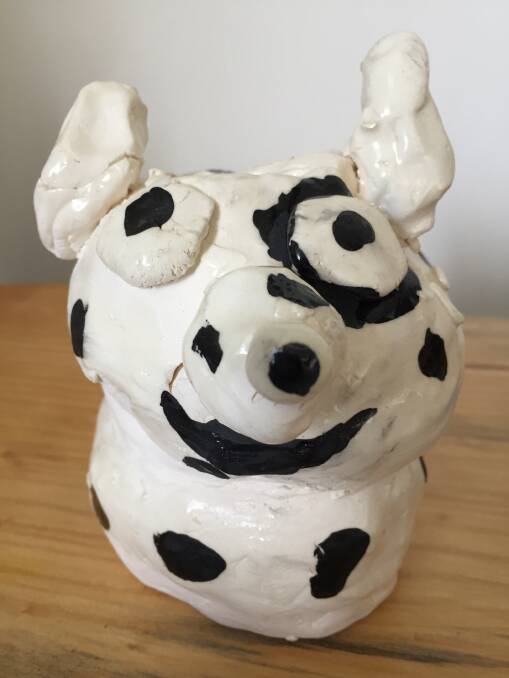 A 3D clay model of Spotty the dog by Bowie Reynolds.