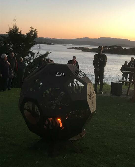 Sergant Frank Parsons at the 2021 Mallacoota Anzac Day dawn service. Photo: supplied