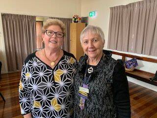 Very entertaining: Trish Cavanagh with Judy Earle at June's VIEW Club meeting. Photo supplied