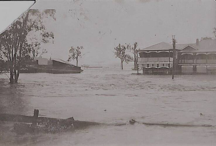 Devastating: Royal Hotel in 1929 floodwater. Photo supplied.