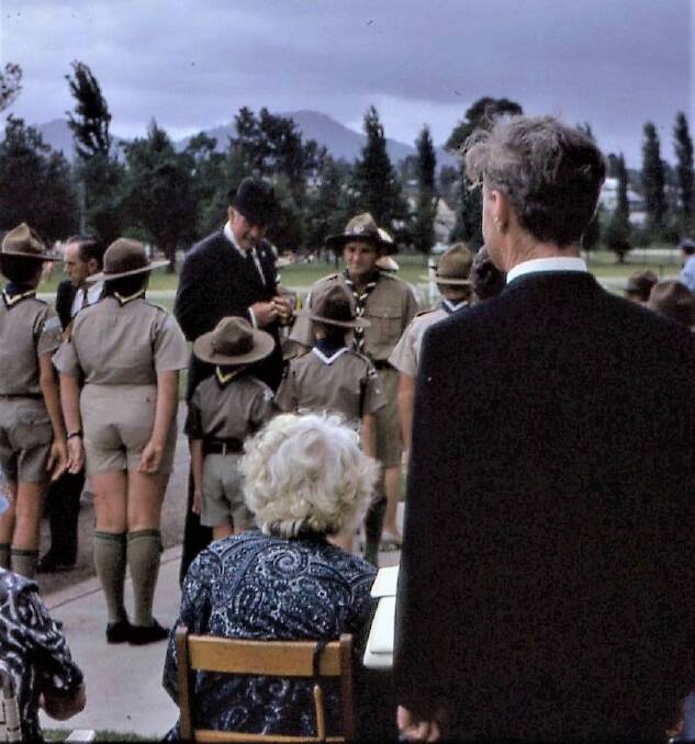 Privileged meeting: NSW Governor Sir Roden Cutler inspects the scout and cub guard of honour.