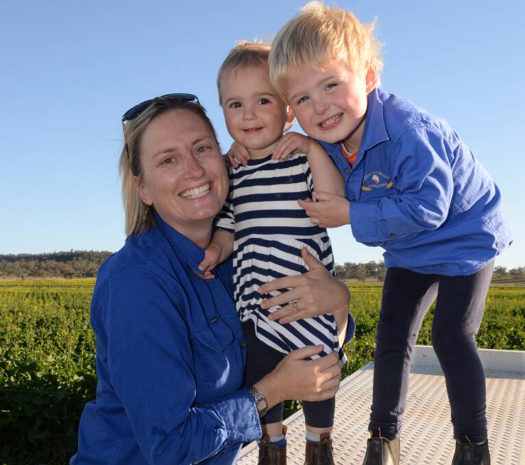 Lyndal Riordan, "Jangaree", Breeza, brought her children Zoe, 1, and William, 4, to shout about the end of Caroona coal.