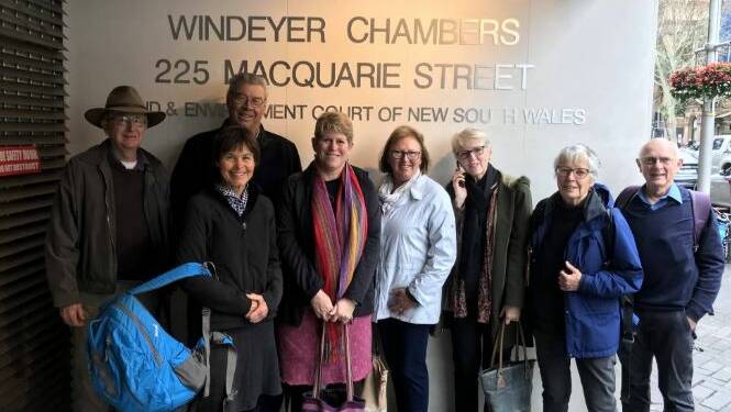 Members of Groundswell Gloucester at the Land and Environment Court in Sydney. Photo supplied.