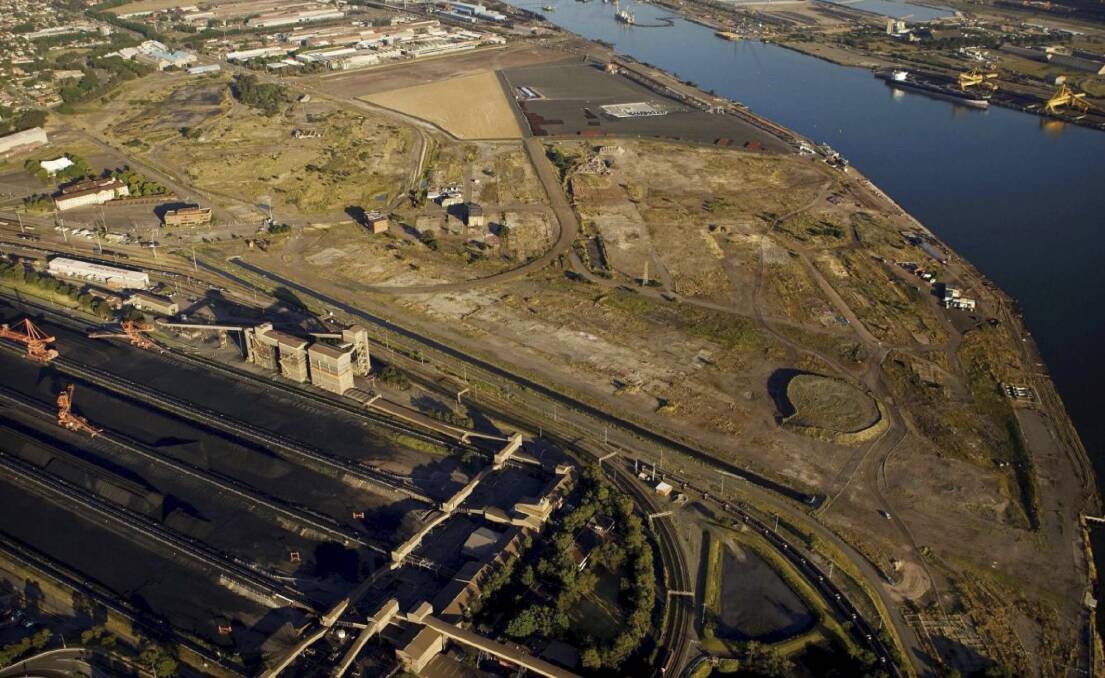 Future: The port of Newcastle with Carrington coal terminal in the foreground.