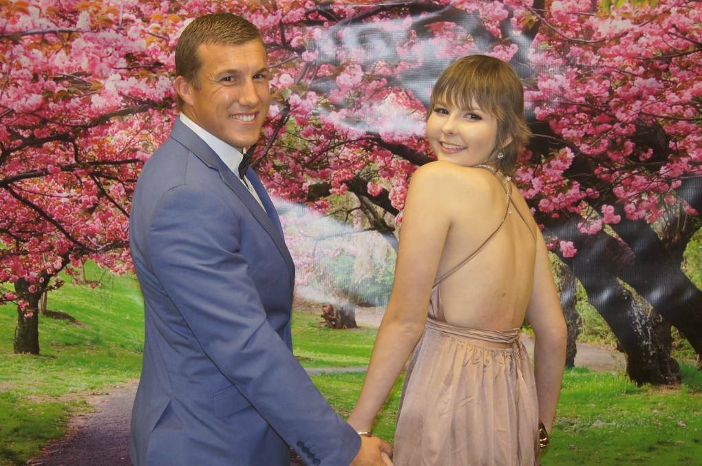 A DREAM COME TRUE: Hannah Rye with then Knights player Trent Hodkinson at a special Year 10 formal at Kurri Kurri High School in July 2017.