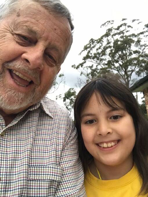 Barry Lambert AM and granddaughter Katelyn during lockdown. Photo supplied