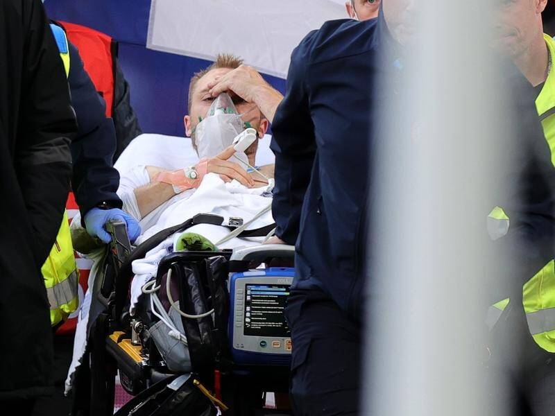 Christian Eriksen was taken off on a stretcher, revived on the pitch after his heart stopped.