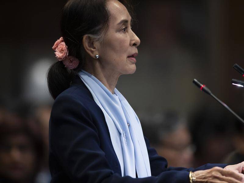 Nobel peace laureate Aung San Suu Kyi is defending Myanmar against genocide accusations at the ICJ.