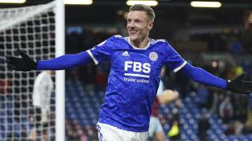 Jamie Vardy scored in Leicester's 5-0 defeat of Southampton. (AP PHOTO)