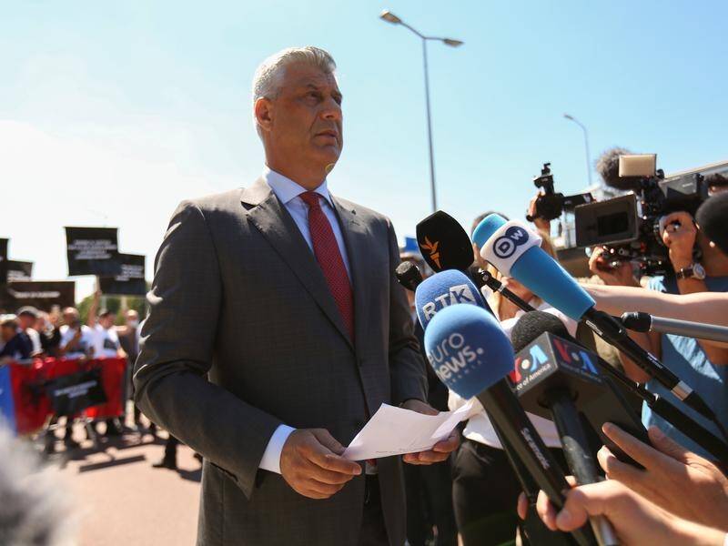 Kosovo's President Hashim Thaci has arrived at The Hague after his indictment for war crimes.