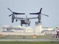 An Osprey aircraft carrying eight US personnel crashed off the coast of Japan. (AP PHOTO)