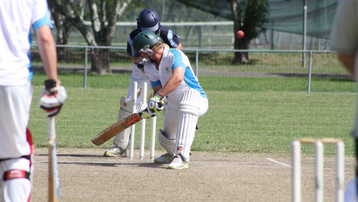 Ben Berry loses his wicket to the bowling of Reece Bowden.