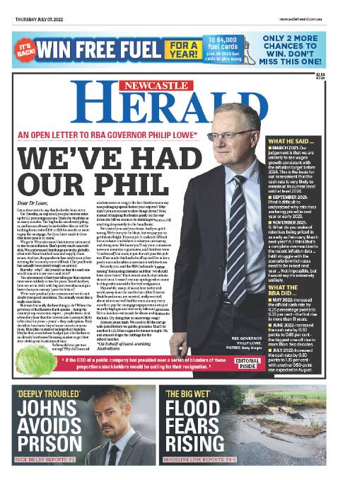 The daily newspapers of publisher ACM splashed an open letter to the RBA governor, penned on behalf of hard-working Australians, on their front pages last week.