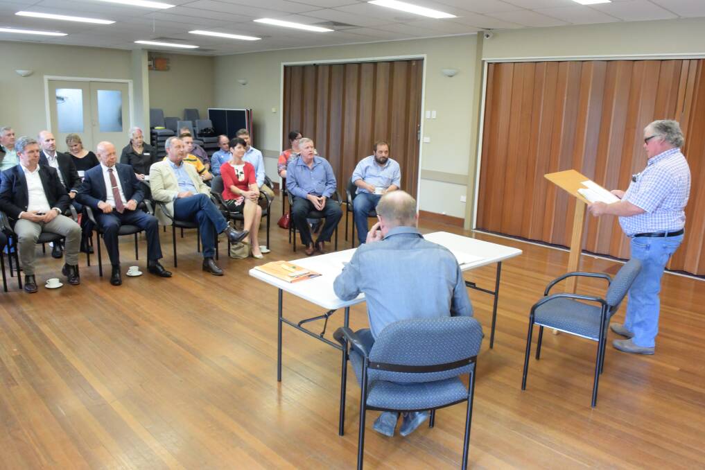 Fixing the road: Advance Gloucester's Rod and Bill Williams spoke about the importance of an upgrade to The Bucketts Way at a meeting last week. Photo: Rob Douglas.