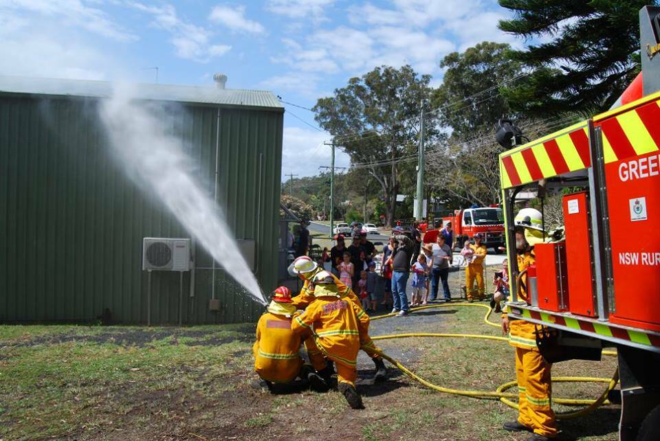 Are you ready: Green Point Rural Fire Brigade showed the power of a firefighting hose at last year's Get Ready Weekend event. 