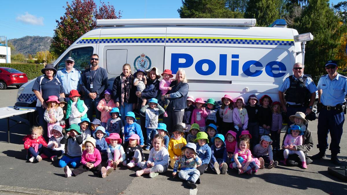 Police officers hang out with Gloucester Preschool during a community engagement day in June. A similar session will be held in Nabiac later this month.