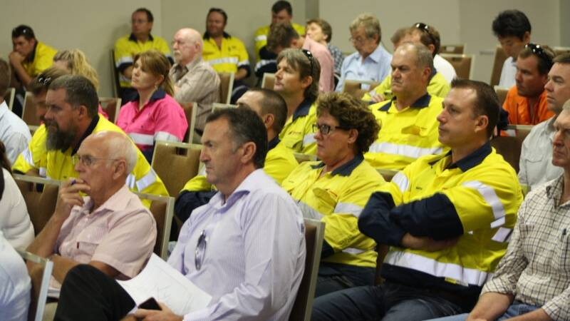 Employees from Yancoal's Stratford mine at last week's PAC meeting. 