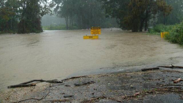 Many of the valley's causeways are flooded following heavy rain this morning and overnight. Pic BOAC.